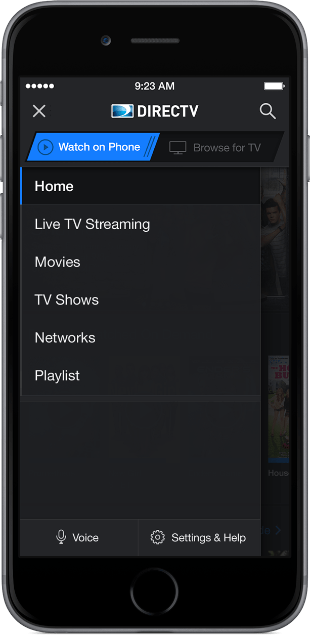 DIRECTV Mobile Apps (Menu)