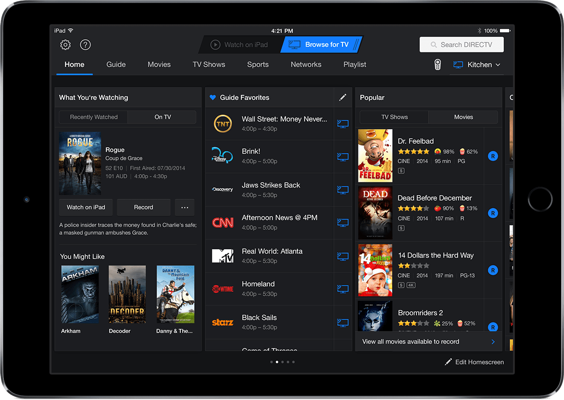 DIRECTV Tablet App (Browse)