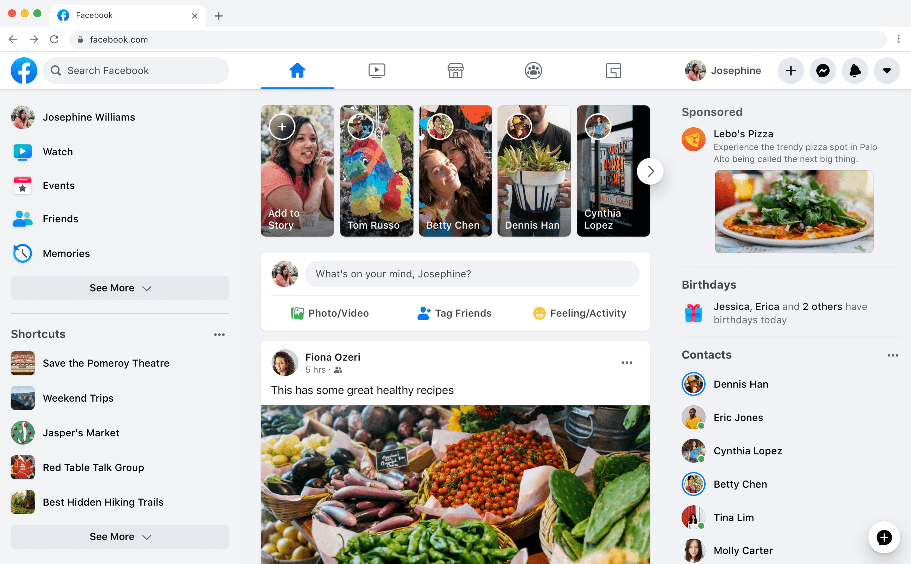 The New Facebook (Homepage)